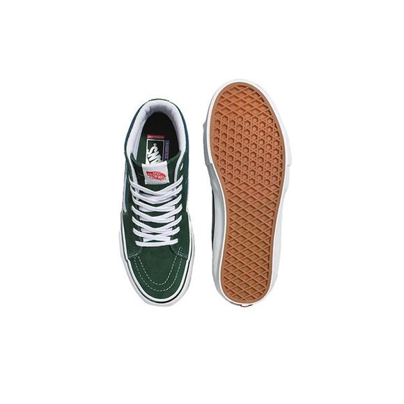 VANS MEN\'S 13 SK8 HI MOUTAIN VIEW GREEN BLUE CANVAS NIB